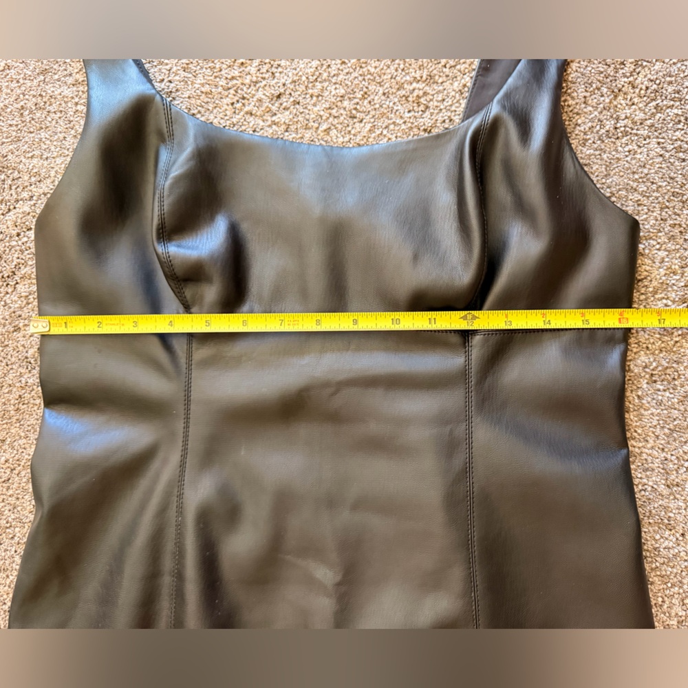NWT Anthropologie Maeve Faux leather Mini Dress Black Medium - Picture 6 of 10
